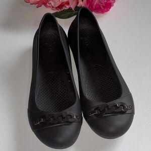 Crocs Gianna Chain Link Brown Ballet Flats Slip On Shoes Women's Size 11